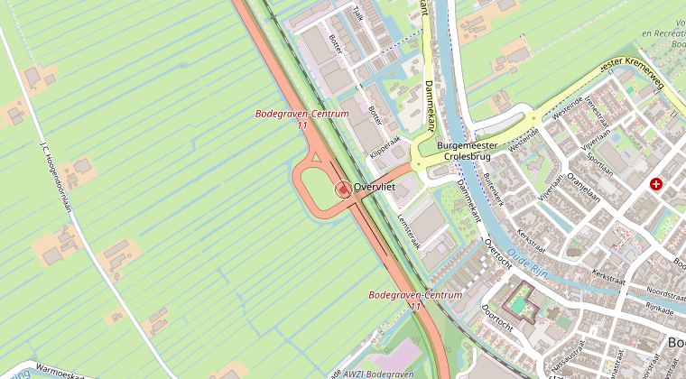 Kaart van de omgeving van de melding