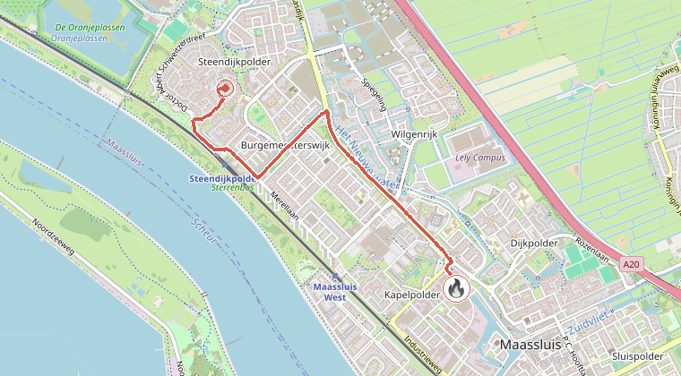 Kaart van de omgeving van de melding