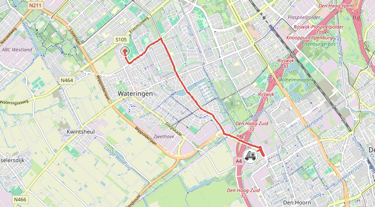 Kaart van de omgeving van de melding