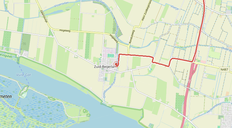 Kaart van de omgeving van de melding