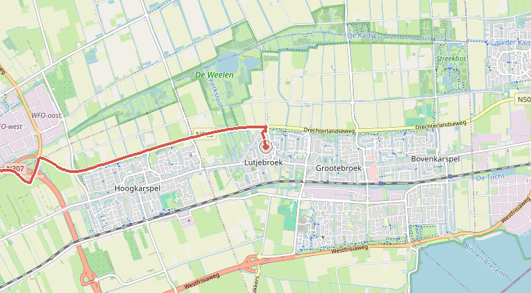 Kaart van de omgeving van de melding