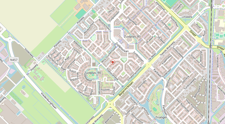Kaart van de omgeving van de melding
