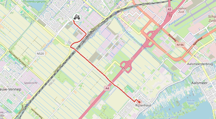 Kaart van de omgeving van de melding