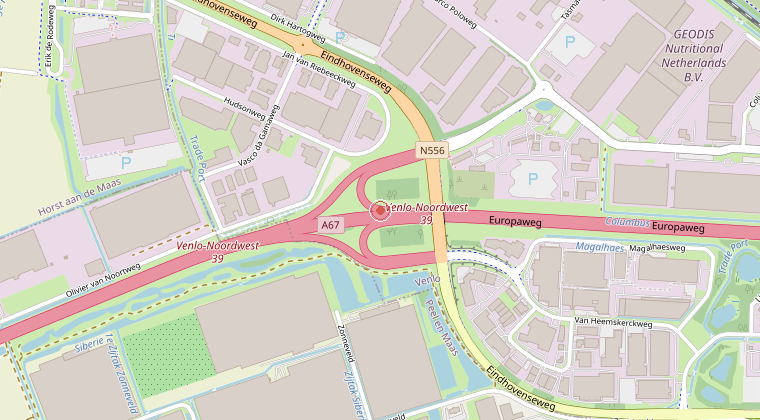 Kaart van de omgeving van de melding