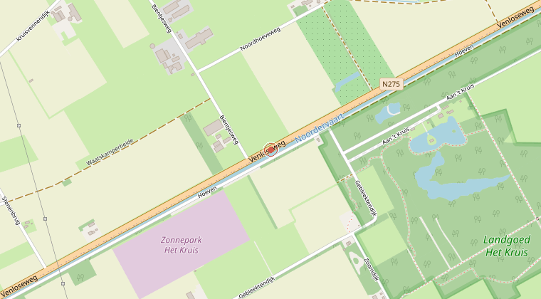 Kaart van de omgeving van de melding
