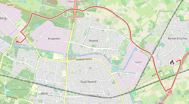Kaart van de omgeving van de melding