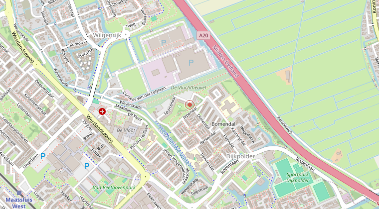 Kaart van de omgeving van de melding