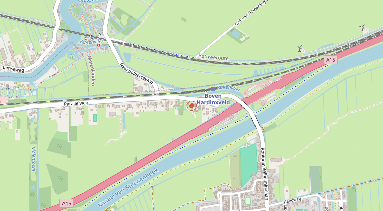 Kaart van de omgeving van de melding