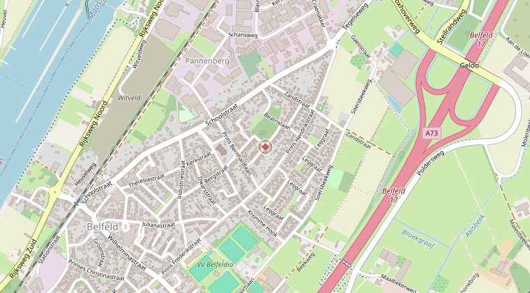 Kaart van de omgeving van de melding
