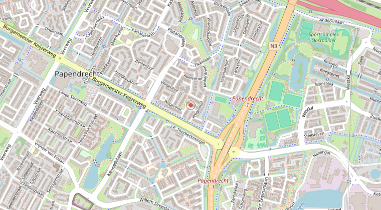 Kaart van de omgeving van de melding