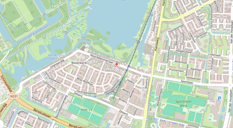 Kaart van de omgeving van de melding