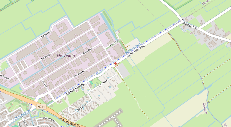 Kaart van de omgeving van de melding