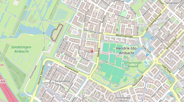 Kaart van de omgeving van de melding