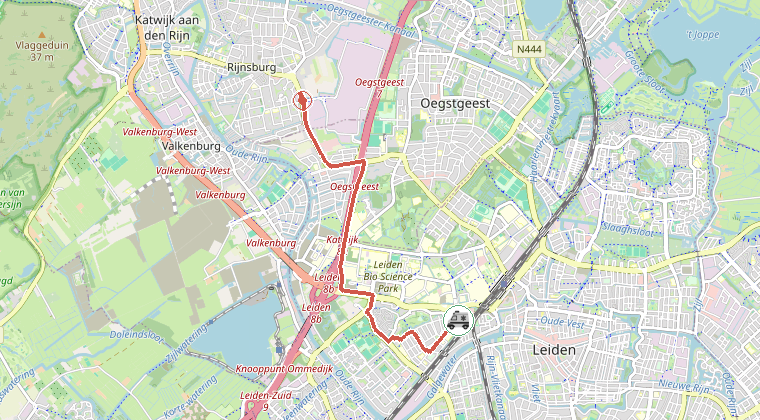 Kaart van de omgeving van de melding