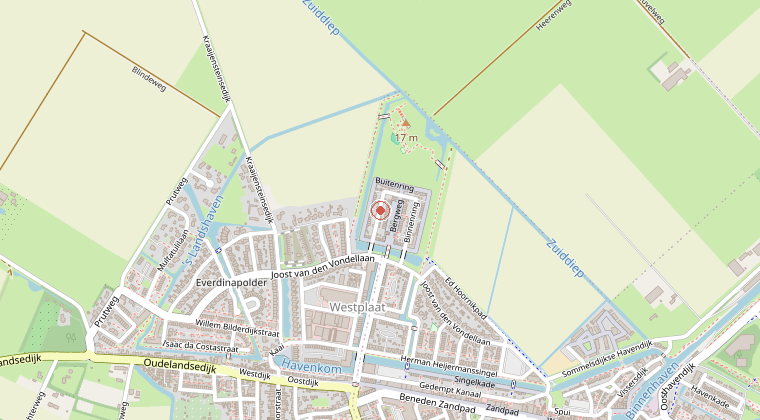 Kaart van de omgeving van de melding