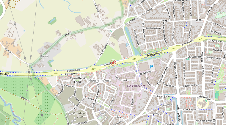 Kaart van de omgeving van de melding