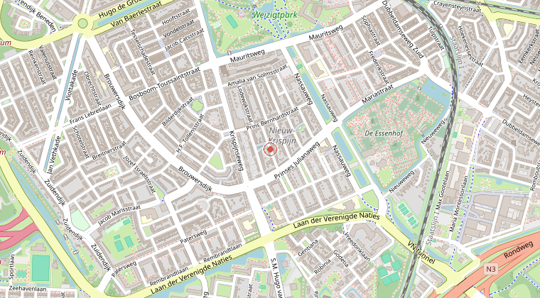 Kaart van de omgeving van de melding
