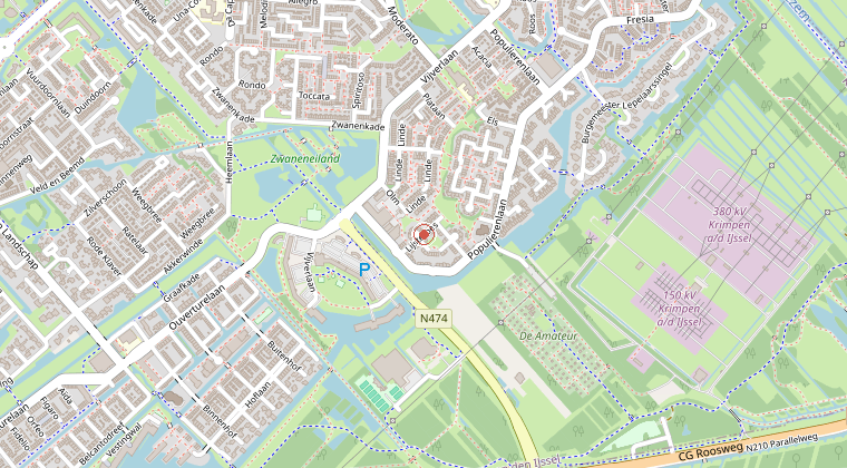 Kaart van de omgeving van de melding