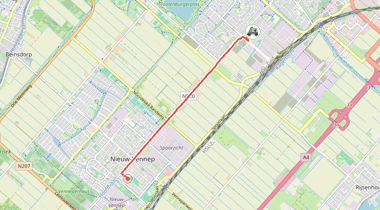 Kaart van de omgeving van de melding