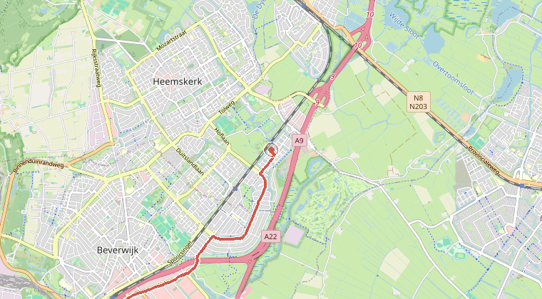 Kaart van de omgeving van de melding