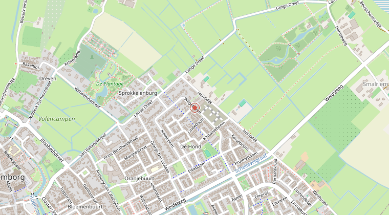 Kaart van de omgeving van de melding