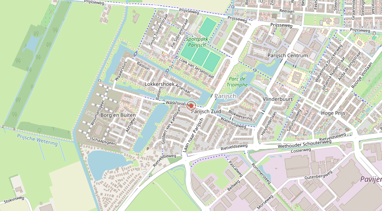 Kaart van de omgeving van de melding