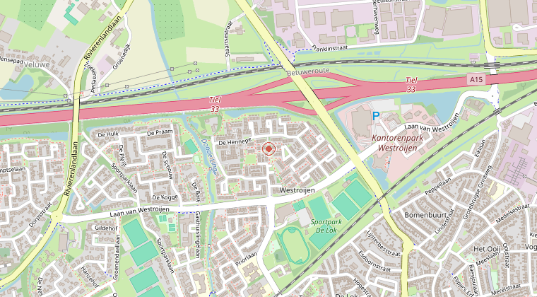 Kaart van de omgeving van de melding
