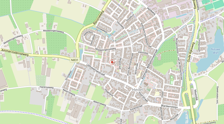 Kaart van de omgeving van de melding