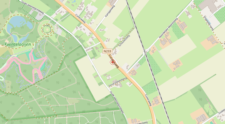 Kaart van de omgeving van de melding