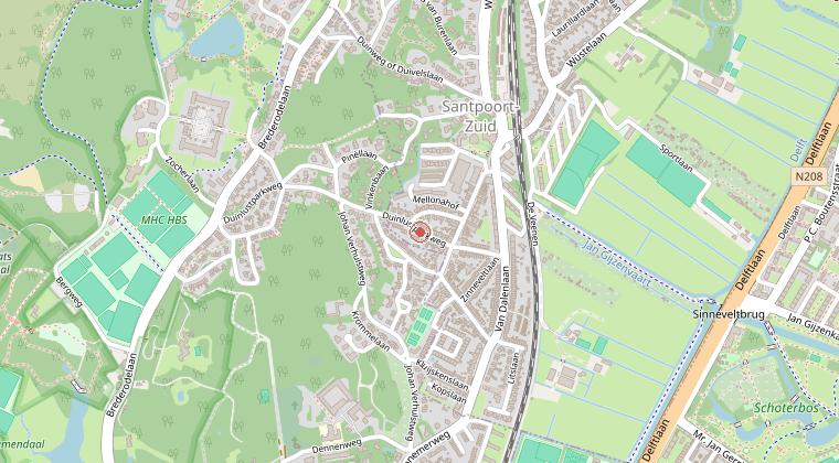 Kaart van de omgeving van de melding