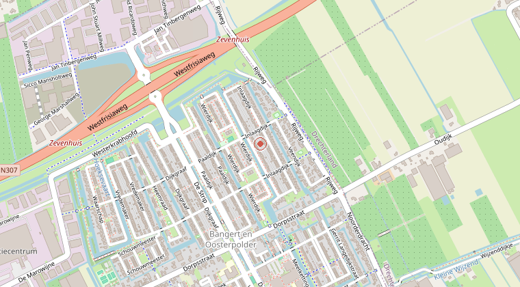 Kaart van de omgeving van de melding