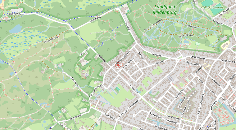 Kaart van de omgeving van de melding