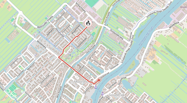 Kaart van de omgeving van de melding