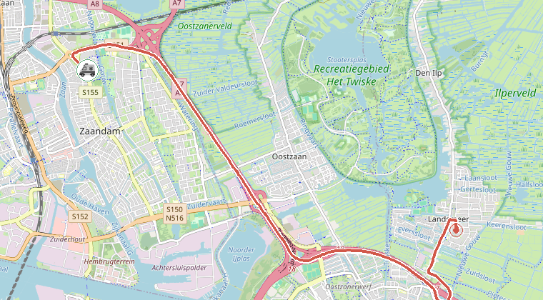 Kaart van de omgeving van de melding
