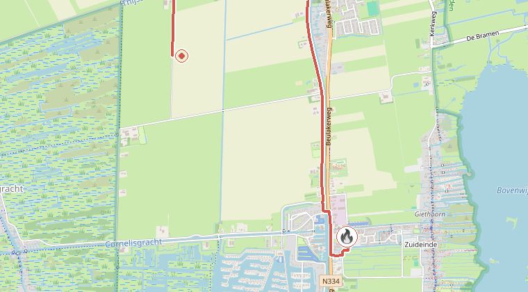 Kaart van de omgeving van de melding