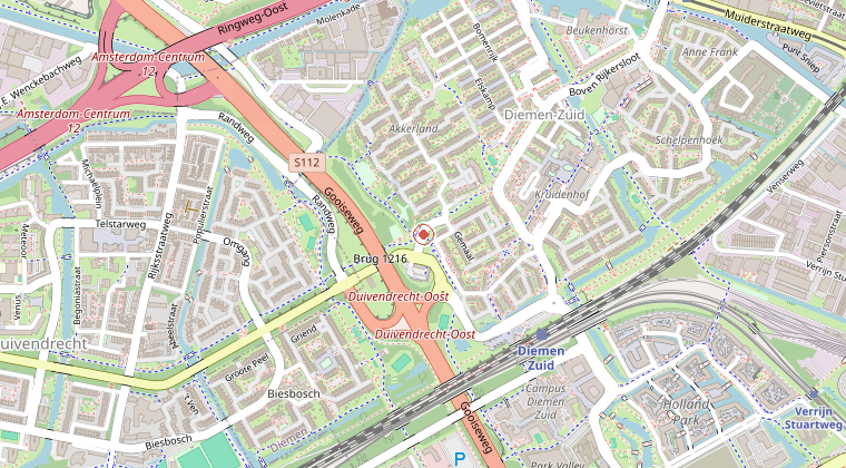 Kaart van de omgeving van de melding