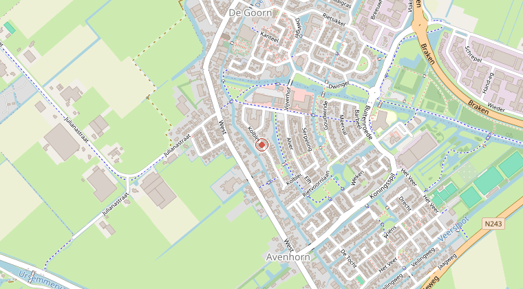 Kaart van de omgeving van de melding