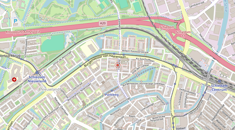 Kaart van de omgeving van de melding