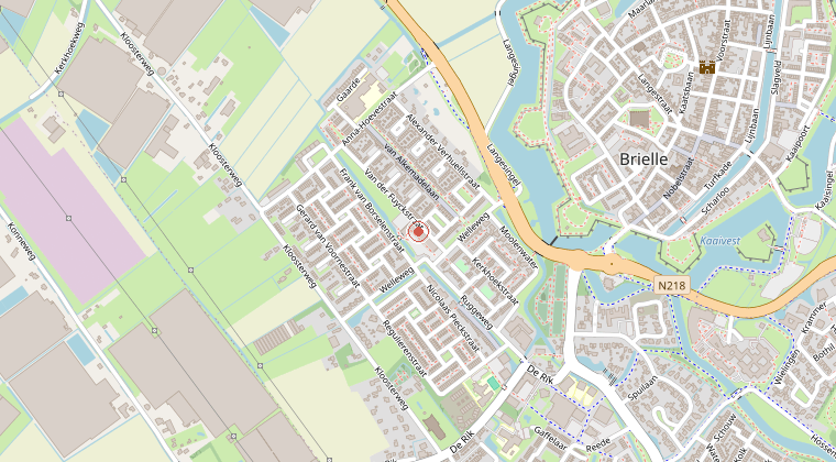 Kaart van de omgeving van de melding