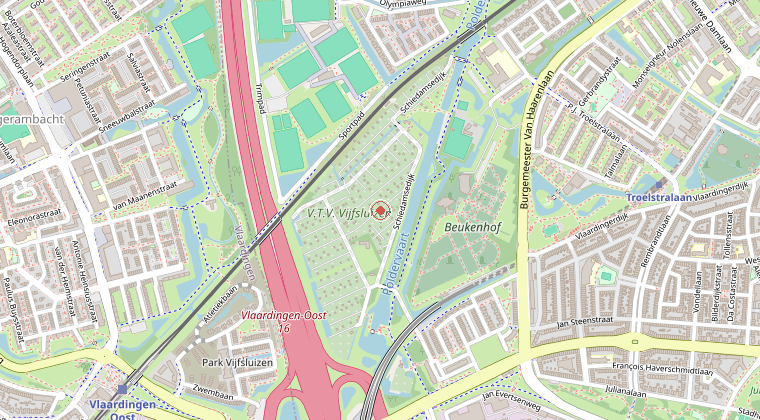 Kaart van de omgeving van de melding