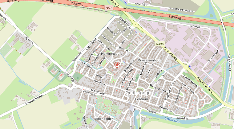 Kaart van de omgeving van de melding