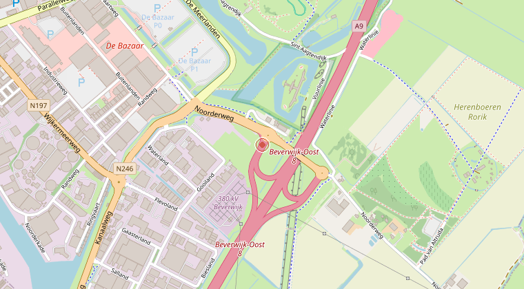 Kaart van de omgeving van de melding