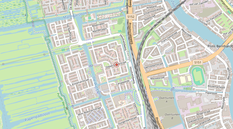 Kaart van de omgeving van de melding
