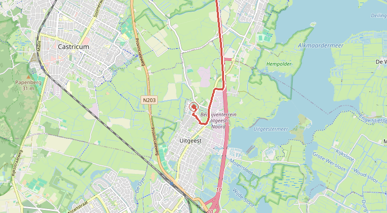 Kaart van de omgeving van de melding