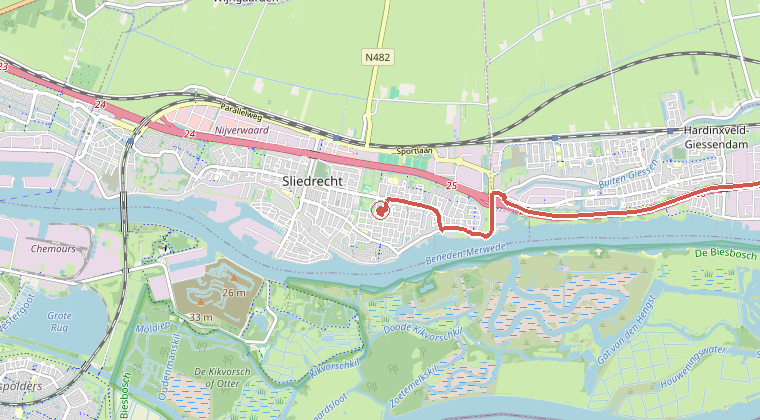Kaart van de omgeving van de melding