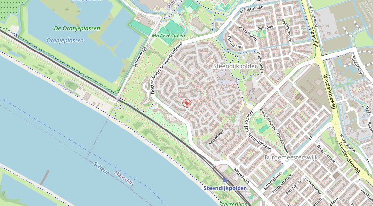 Kaart van de omgeving van de melding