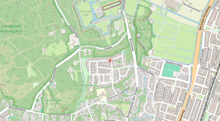 Kaart van de omgeving van de melding