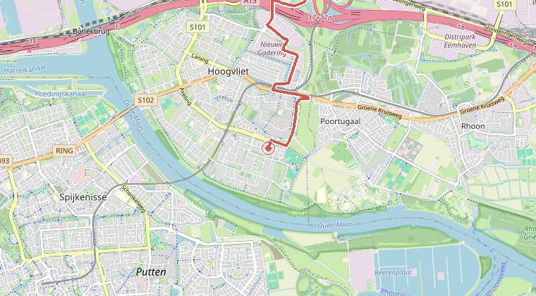 Kaart van de omgeving van de melding