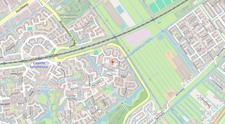 Kaart van de omgeving van de melding