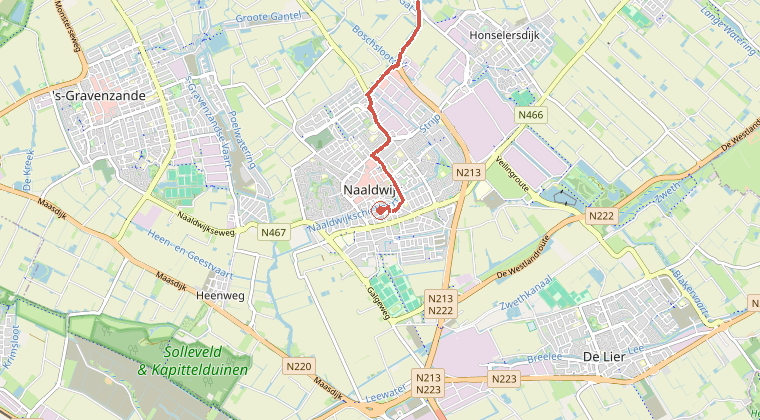 Kaart van de omgeving van de melding